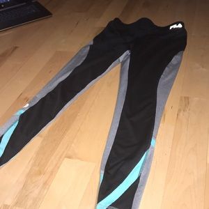 Blue black and grey leggings